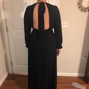 Black long sleeve evening dress